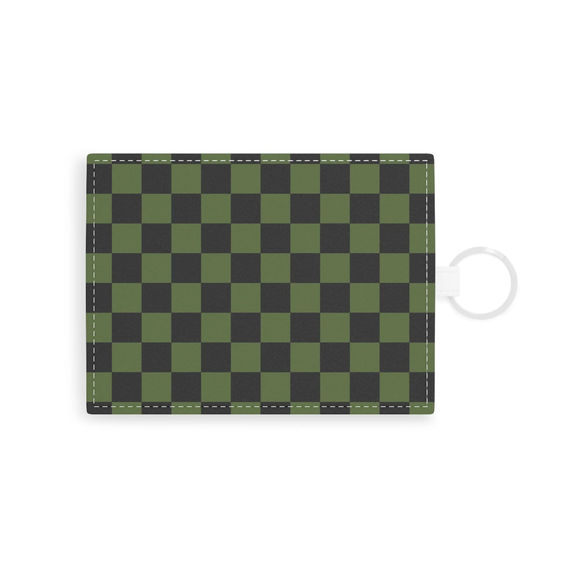 Checkerboard Olive Green Personalized Card Holder, Artsulli - Art is Long, Life is Short, Accessories, Size, One size, Color, White, , , 11574009412114195868