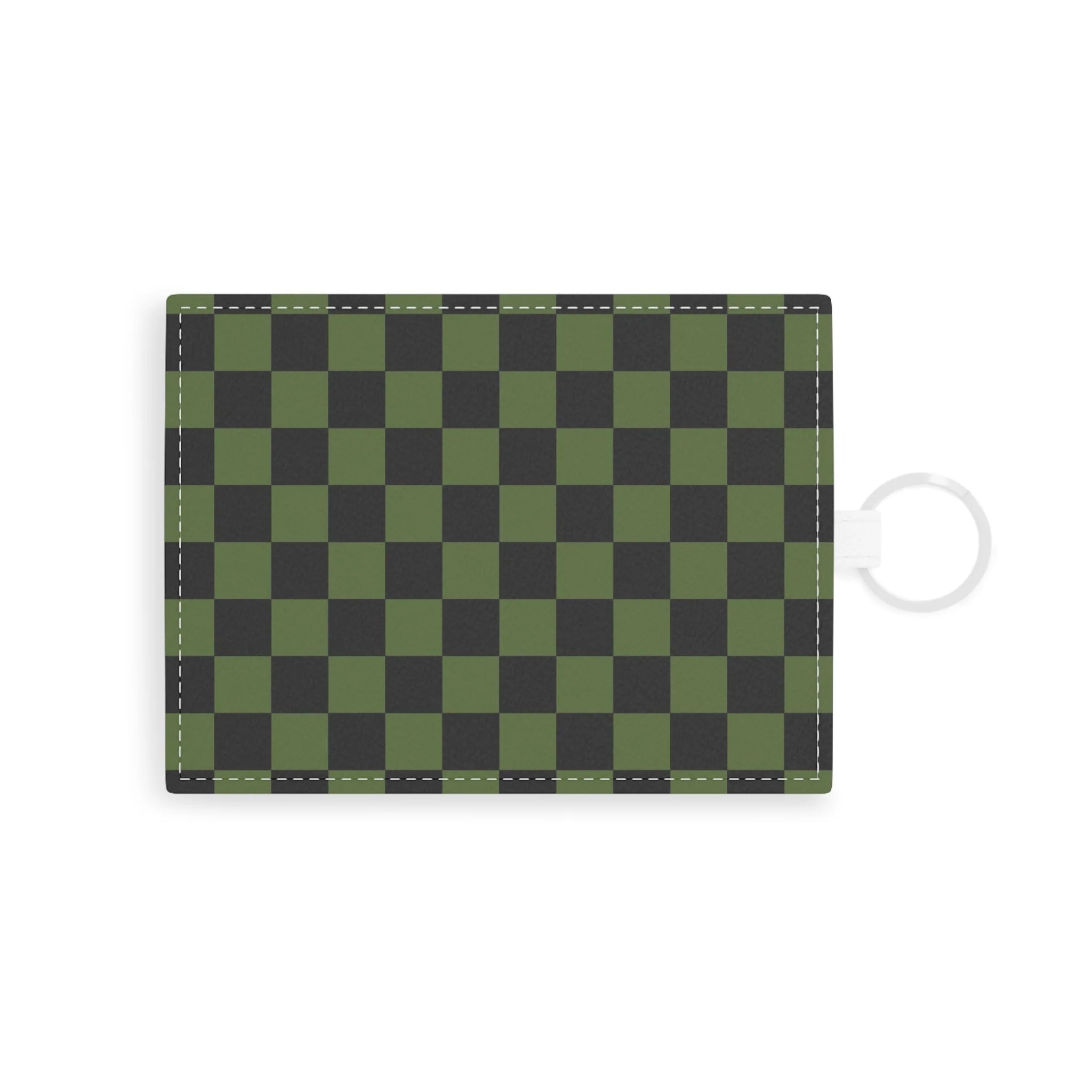 Checkerboard Olive Green Personalized Card Holder, Artsulli - Art is Long, Life is Short, Accessories, Size, One size, Color, White, , , 11574009412114195868