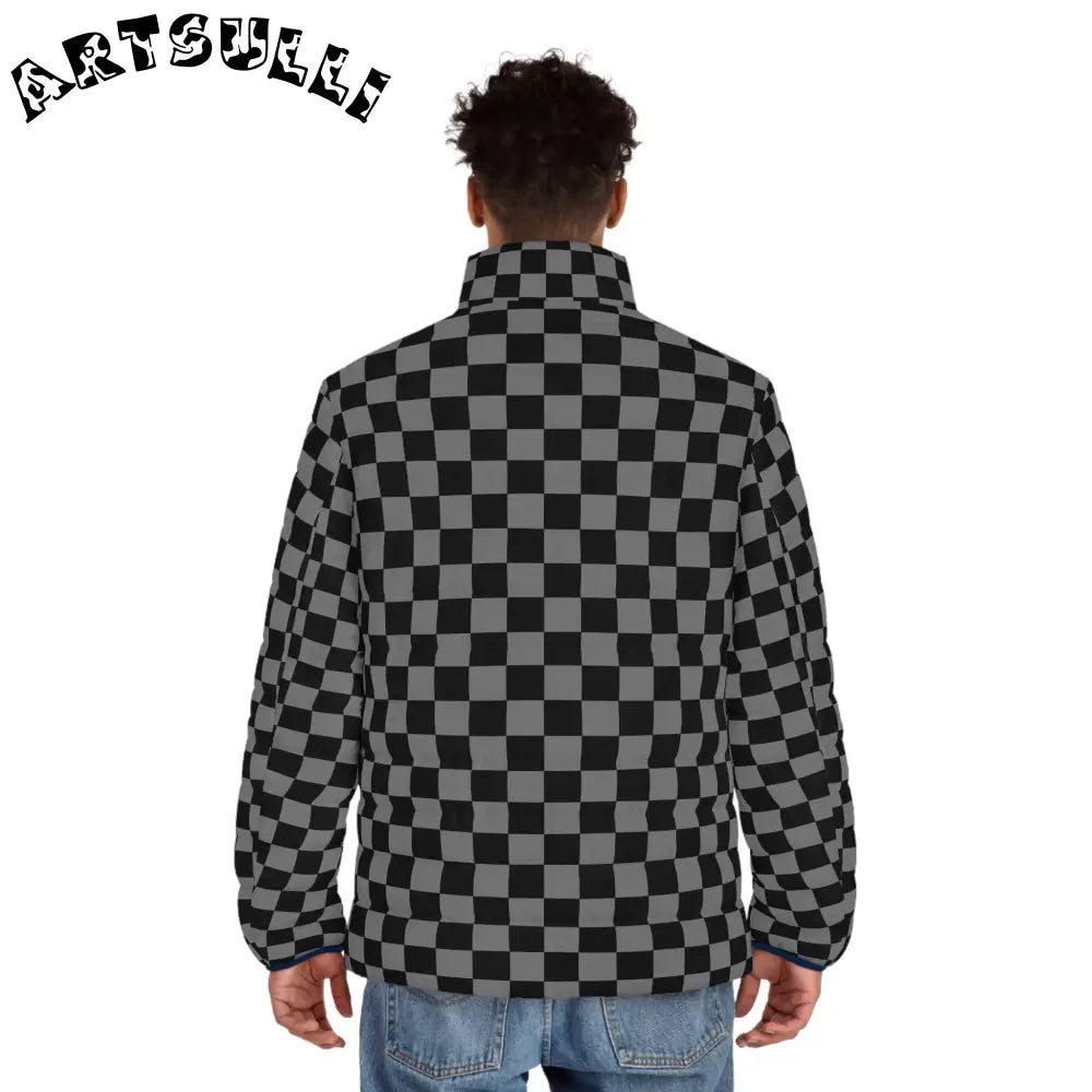 Checkerboard Puffer Jacket Upgrades, Artsulli - Art is Long, Life is Short, All Over Prints, , , , , , , 
