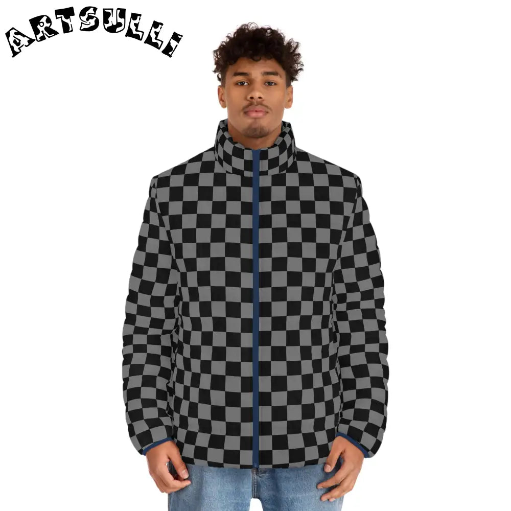 Checkerboard Puffer Jacket Upgrades, Artsulli - Art is Long, Life is Short, All Over Prints, , , , , , , 