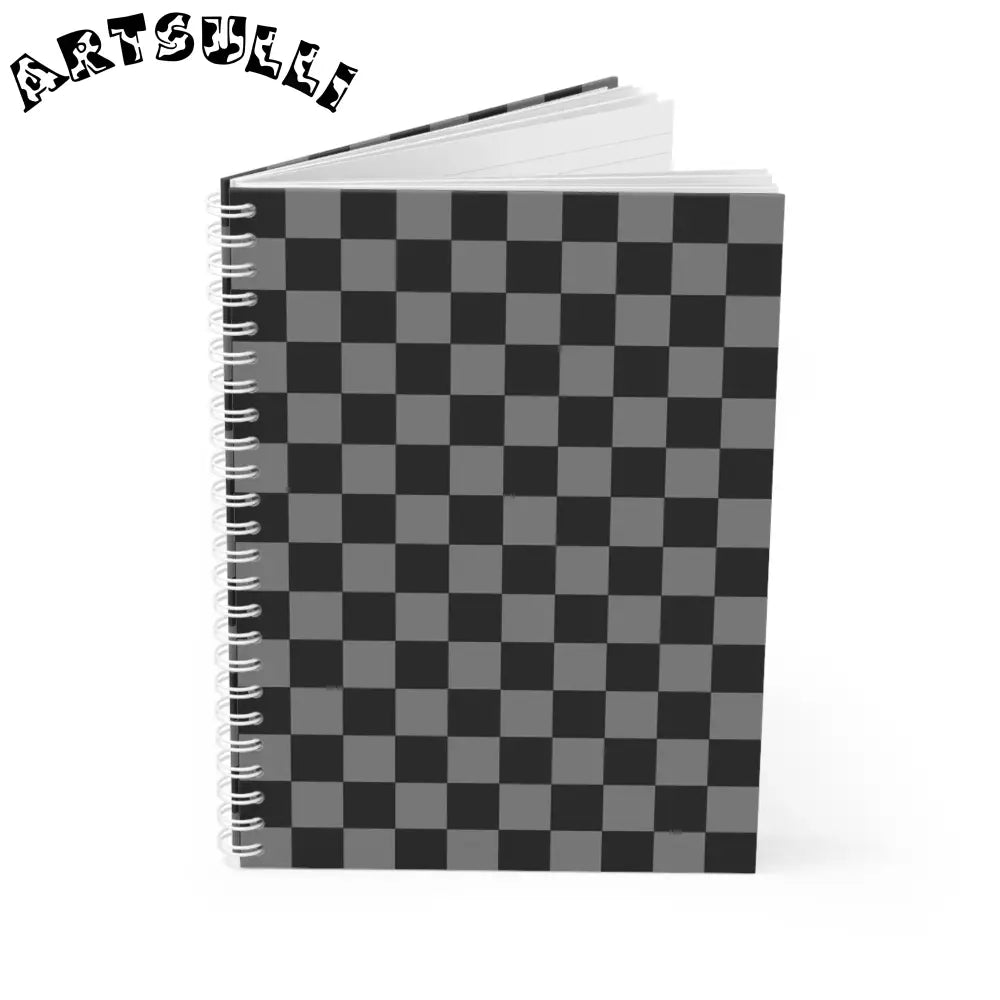 JAKKOUTTHEBXX Checkerboard Surfboard Wide-Ruled Spiral Notebook 2025