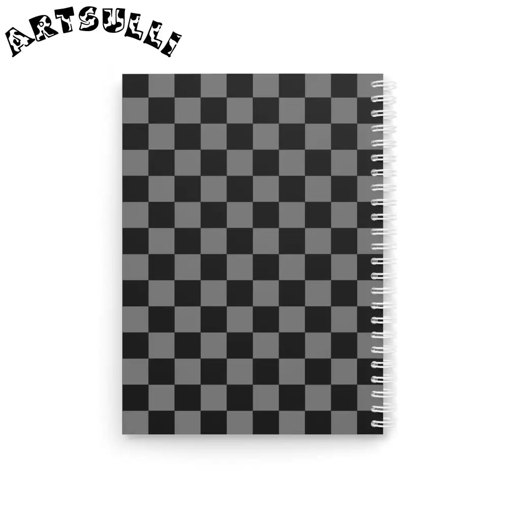 JAKKOUTTHEBXX Checkerboard Surfboard Wide-Ruled Spiral Notebook 2025