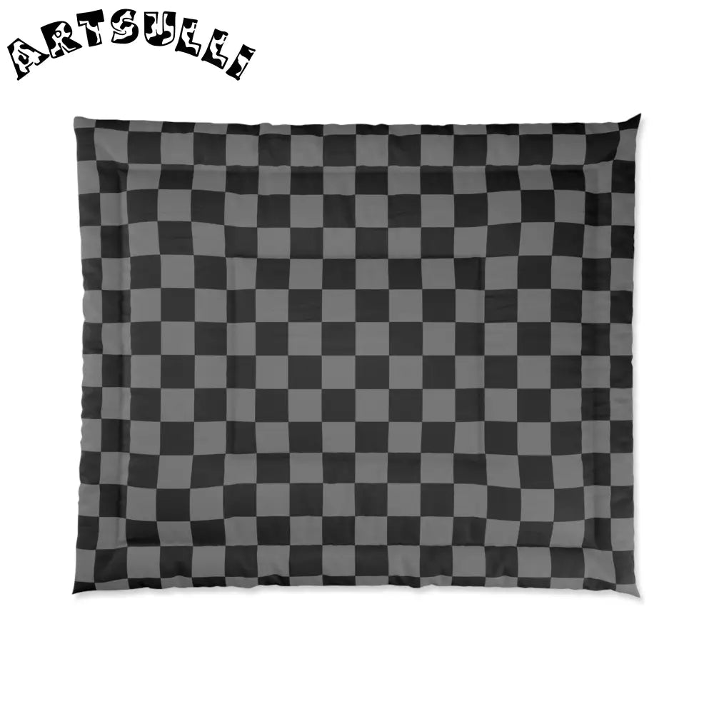 Checkerboard Void Surfer Comforter, Artsulli - Art is Long, Life is Short, Home Decor, Size, 104" × 88", , , , , 16432828542302077764