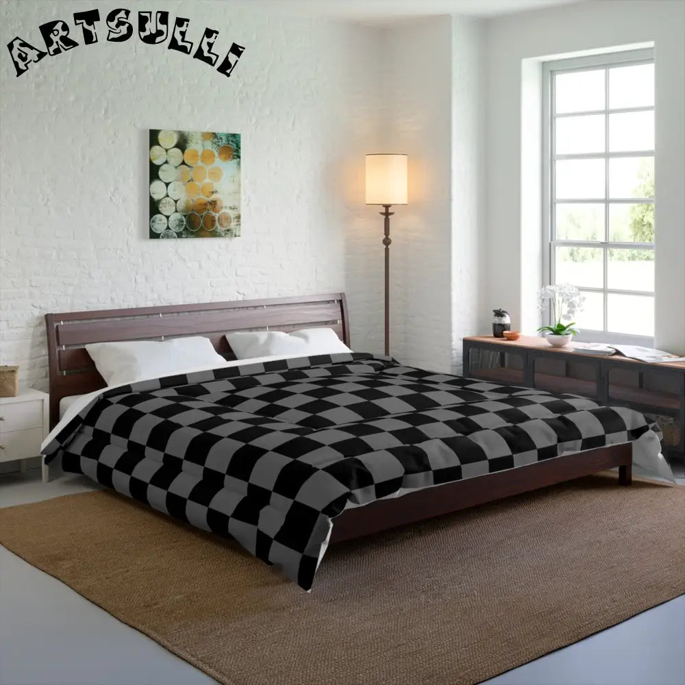 Checkerboard Void Surfer Comforter, Artsulli - Art is Long, Life is Short, Home Decor, , , , , , , 