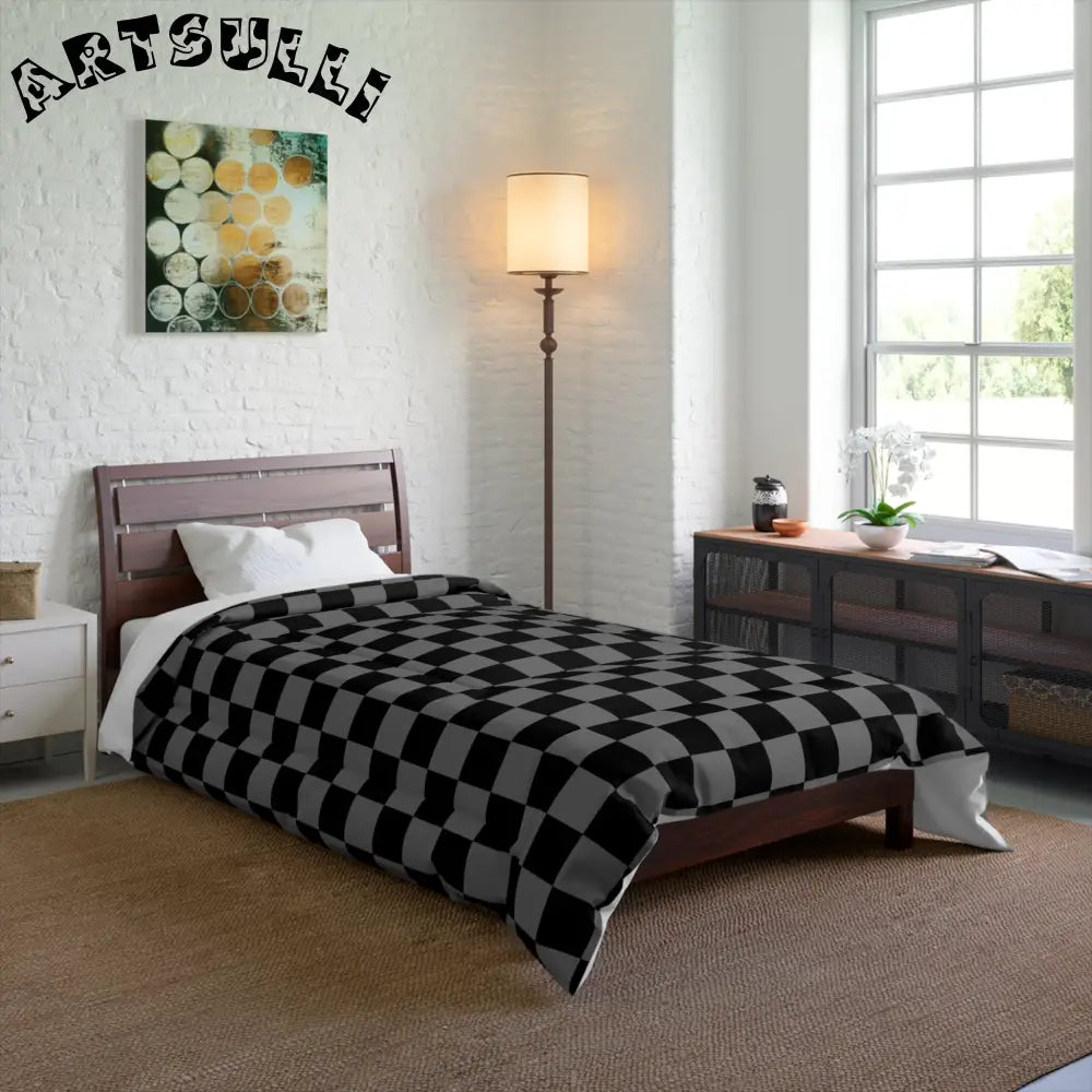 Checkerboard Void Surfer Comforter, Artsulli - Art is Long, Life is Short, Home Decor, , , , , , , 