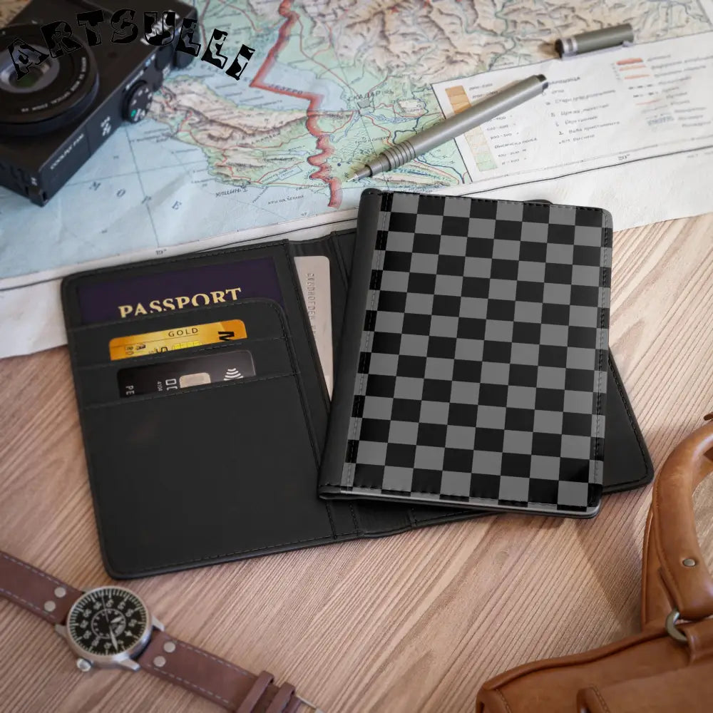 Checkerboard Void Surfer Passport Cover, Artsulli - Art is Long, Life is Short, Accessories, , , , , , , 