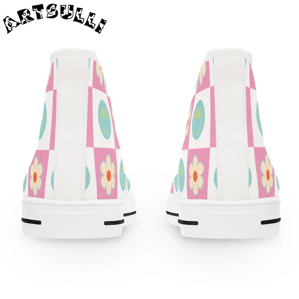 Checkerboard Women's High Breathable Polyester Canvas Sneakers, Artsulli - Art is Long, Life is Short, Shoes, , , , , , , 