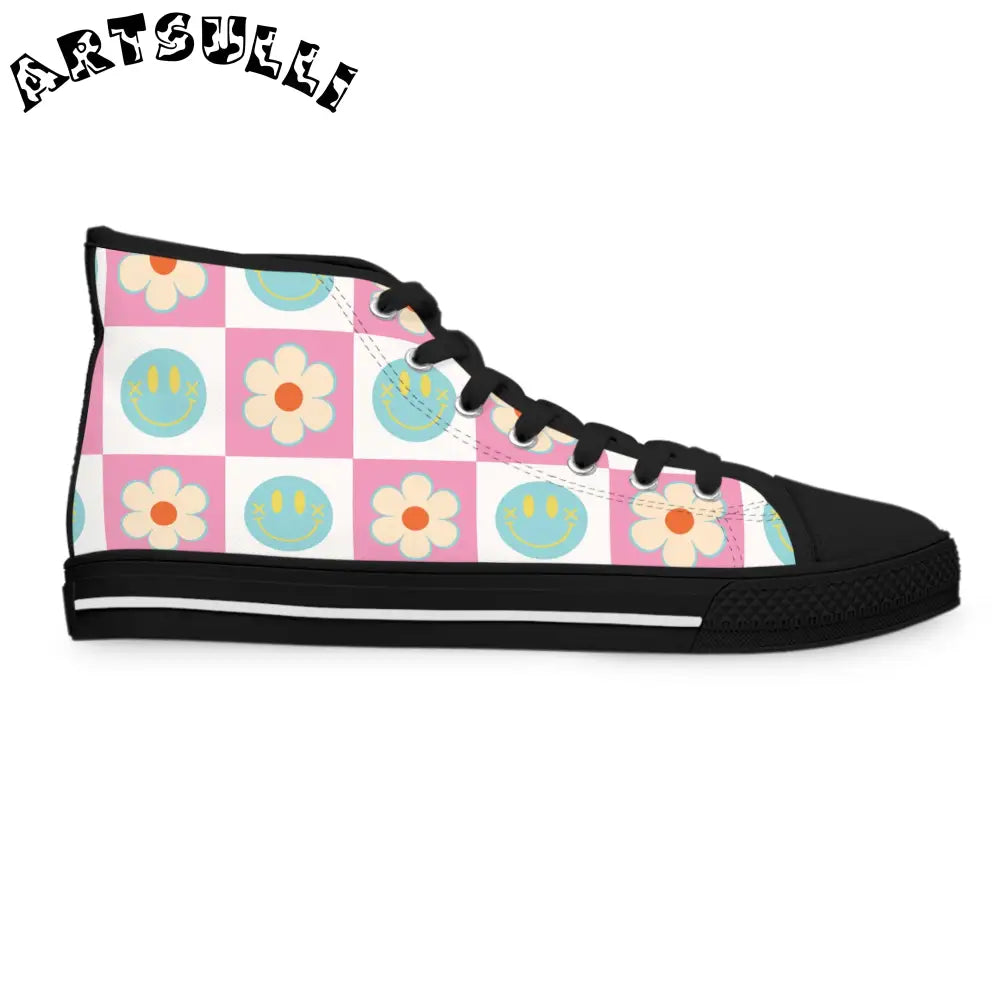 Checkerboard Women's High Breathable Polyester Canvas Sneakers, Artsulli - Art is Long, Life is Short, Shoes, , , , , , , 