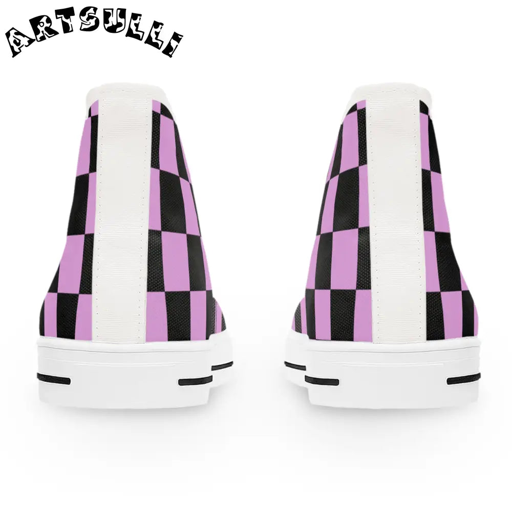 JAKKOUTTHEBXX Checkerboard Women’s High Top Breathable Polyester Canvas 2025