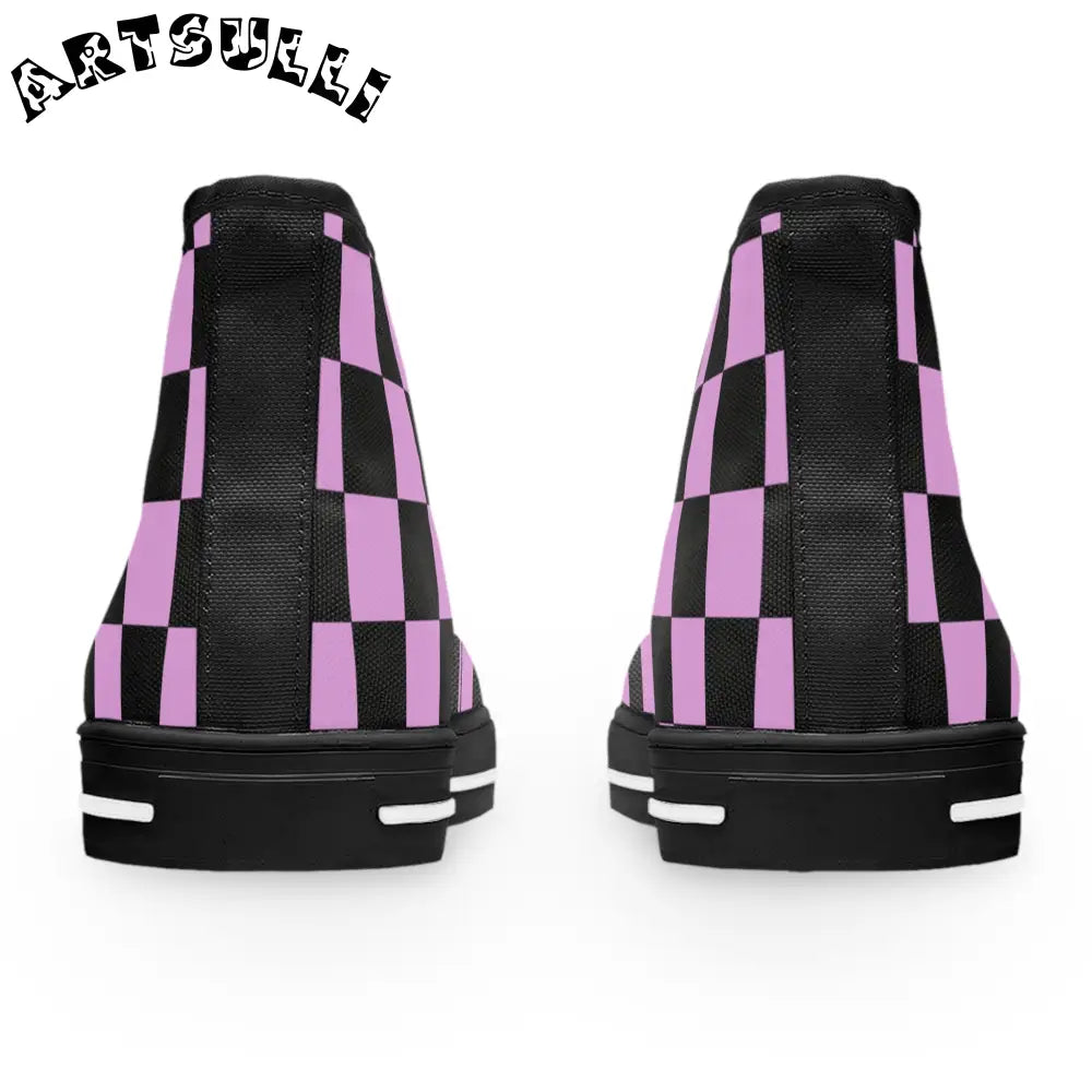 JAKKOUTTHEBXX Checkerboard Women’s High Top Breathable Polyester Canvas 2025