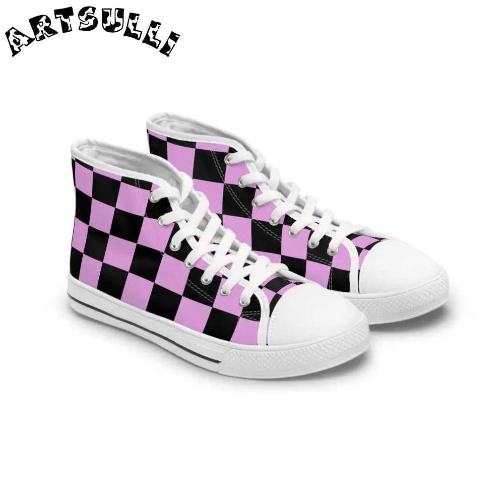 JAKKOUTTHEBXX Checkerboard Women’s High Top Breathable Polyester Canvas 2025