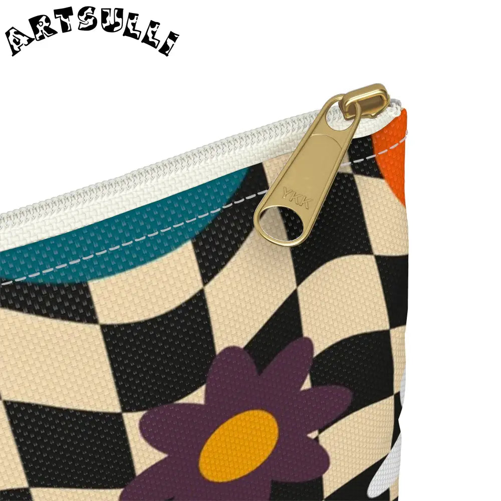 Checkerboard x Smiley Flat Pouch, Artsulli - Art is Long, Life is Short, Bags, , , , , , , 
