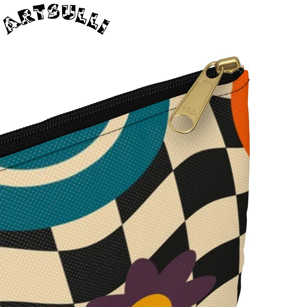 Checkerboard x Smiley Flat Pouch, Artsulli - Art is Long, Life is Short, Bags, , , , , , , 