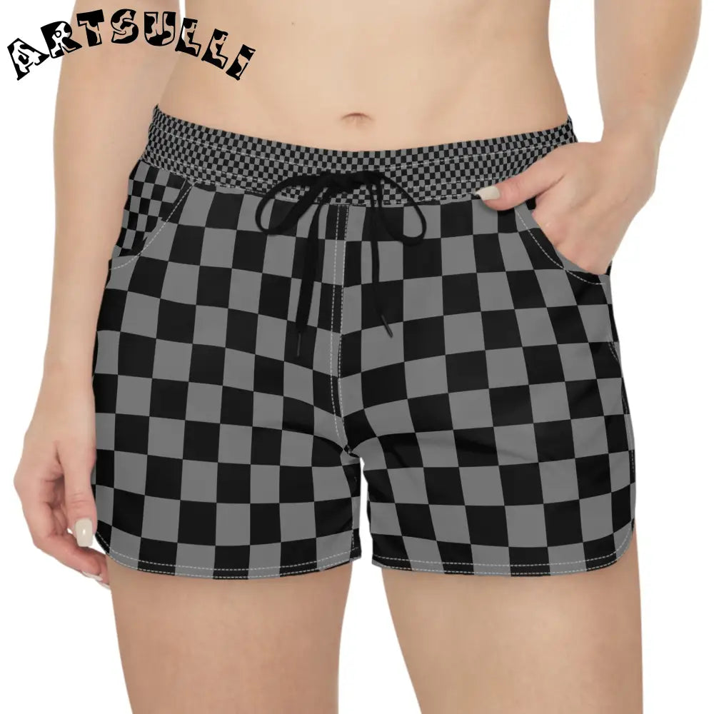 Checkered Athletic Shorts that Embody Comfort, Artsulli - Art is Long, Life is Short, All Over Prints, , , , , , , 