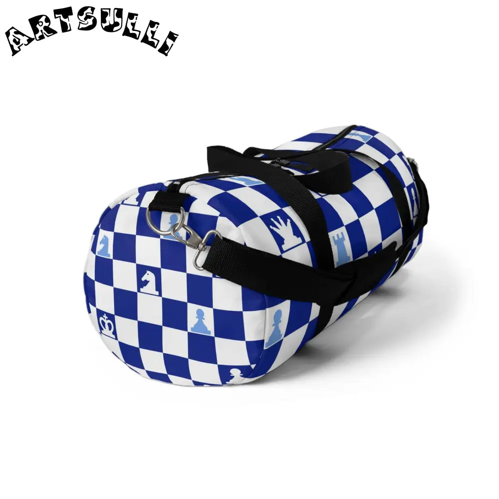 JAKKOUTTHEBXX Checkered Chess Duffel Bag Displays Mobile Storage 2025