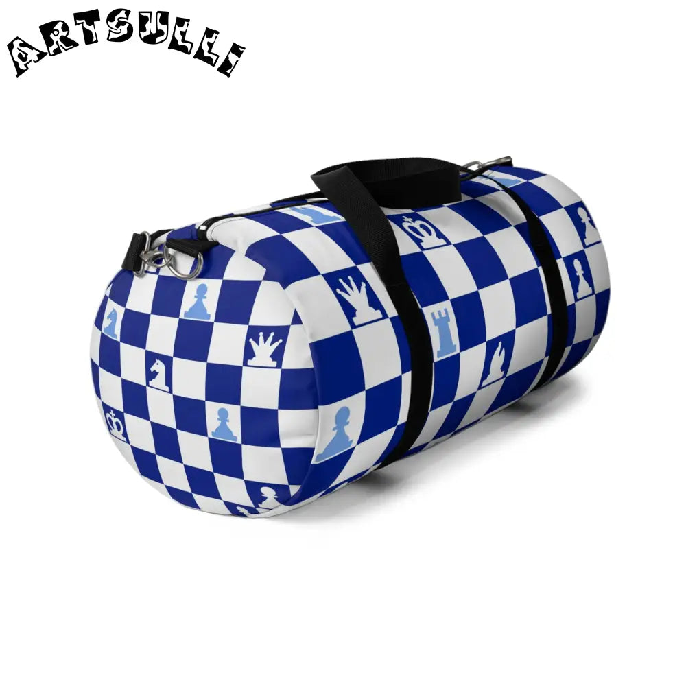 JAKKOUTTHEBXX Checkered Chess Duffel Bag Displays Mobile Storage 2025