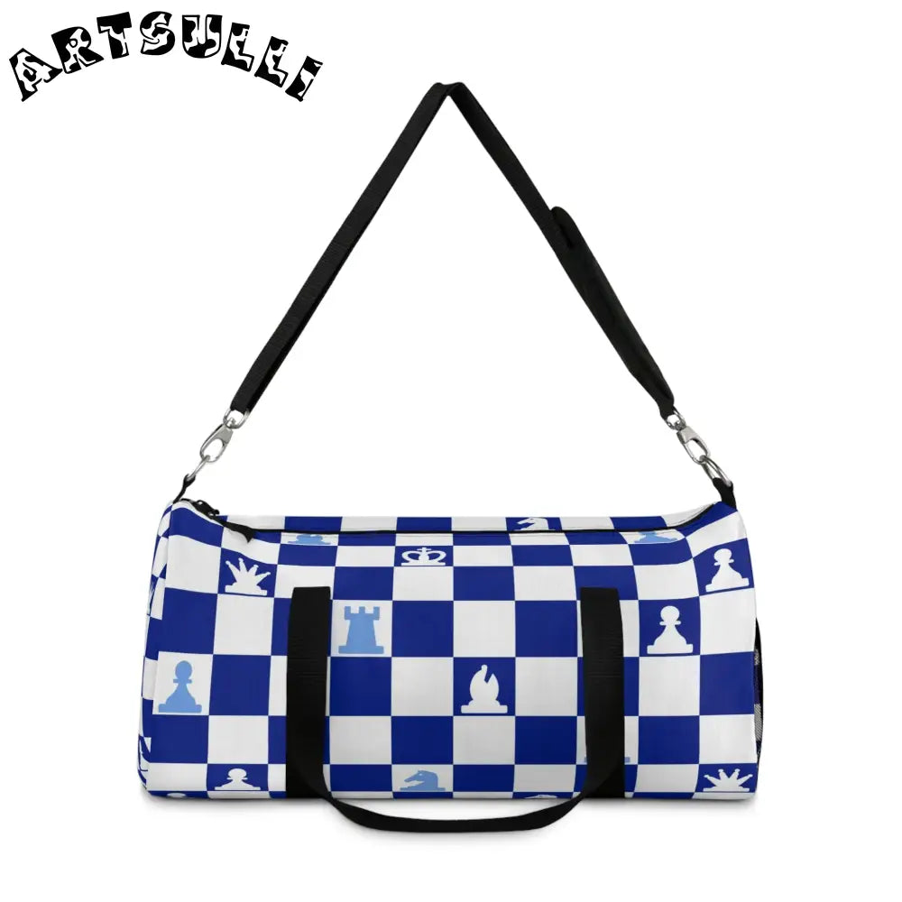 JAKKOUTTHEBXX Checkered Chess Duffel Bag Displays Mobile Storage 2025