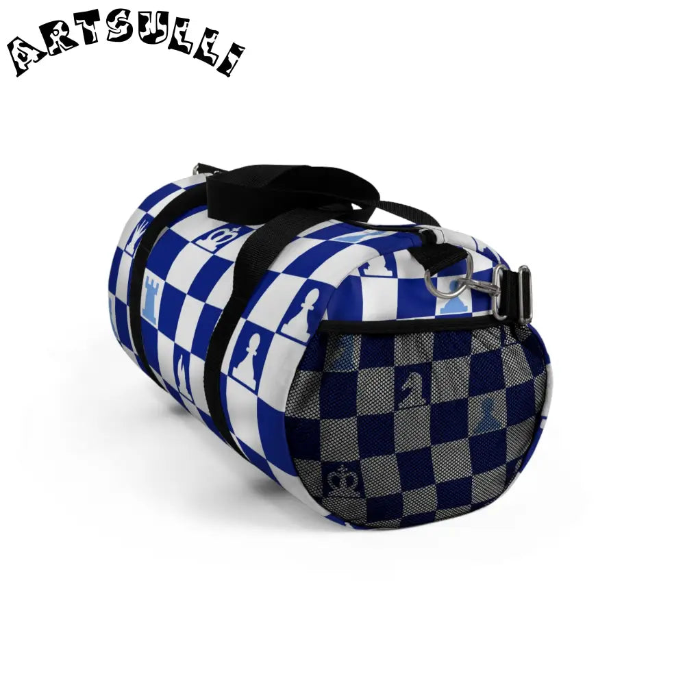 JAKKOUTTHEBXX Checkered Chess Duffel Bag Displays Mobile Storage 2025