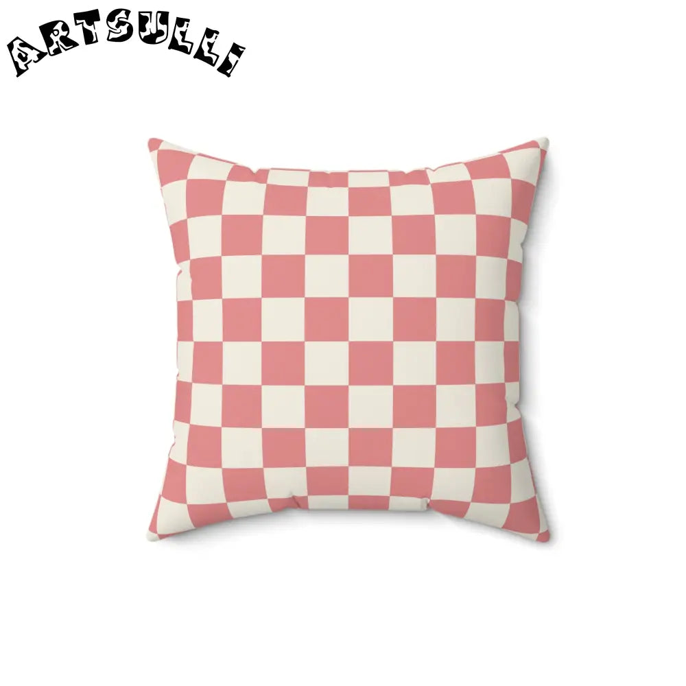 Checkered Grassland Sprites Pink Throw Pillow, Artsulli - Art is Long, Life is Short, Home Decor, , , , , , , 