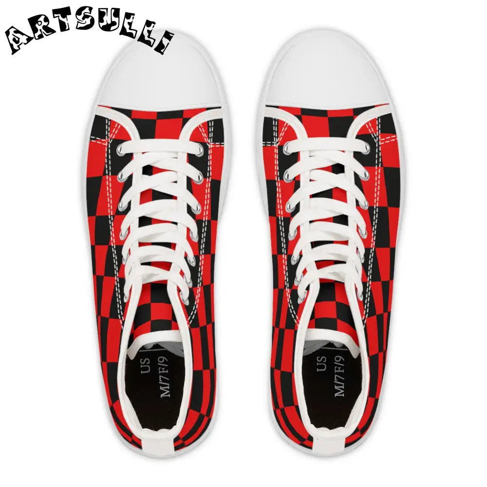 JAKKOUTTHEBXX Checkered Womens High Tops in Breathable Polyester Canvas 2025