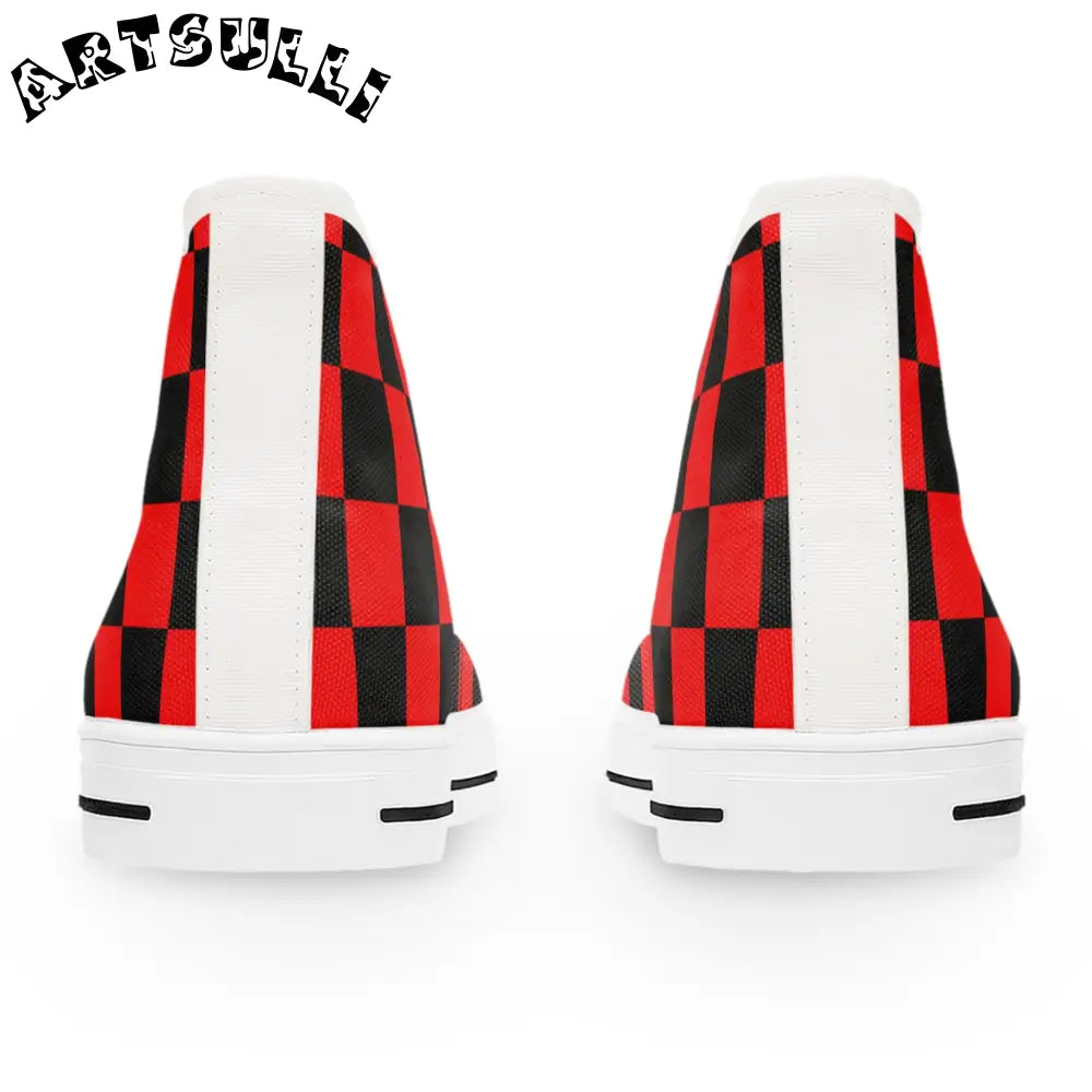 JAKKOUTTHEBXX Checkered Womens High Tops in Breathable Polyester Canvas 2025