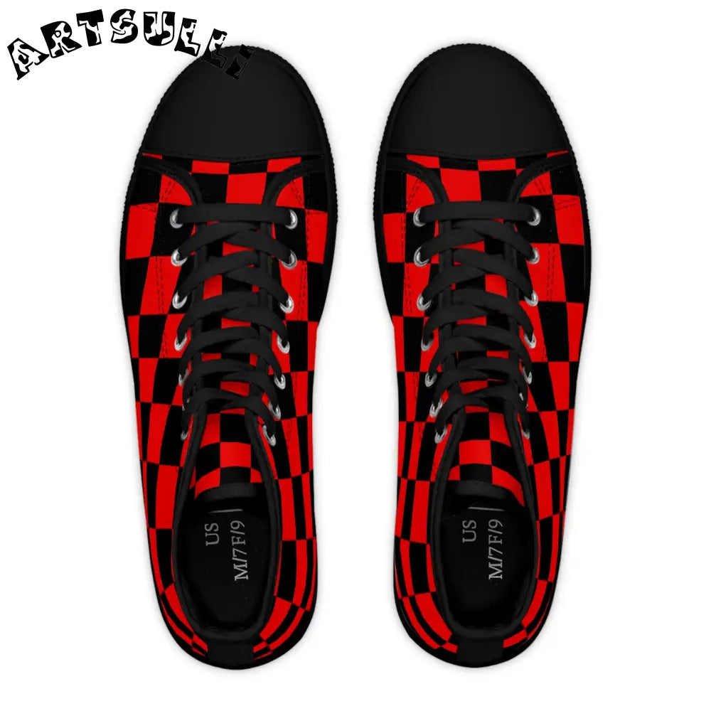JAKKOUTTHEBXX Checkered Womens High Tops in Breathable Polyester Canvas 2025