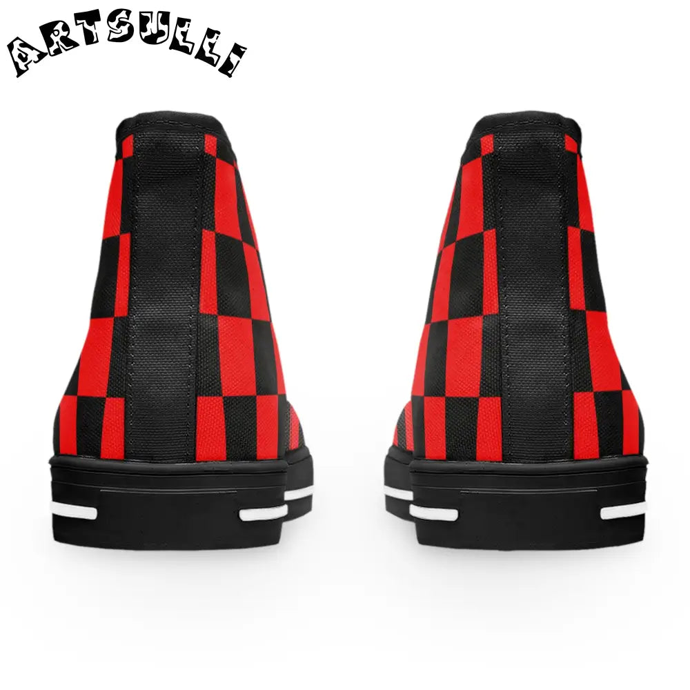 JAKKOUTTHEBXX Checkered Womens High Tops in Breathable Polyester Canvas 2025