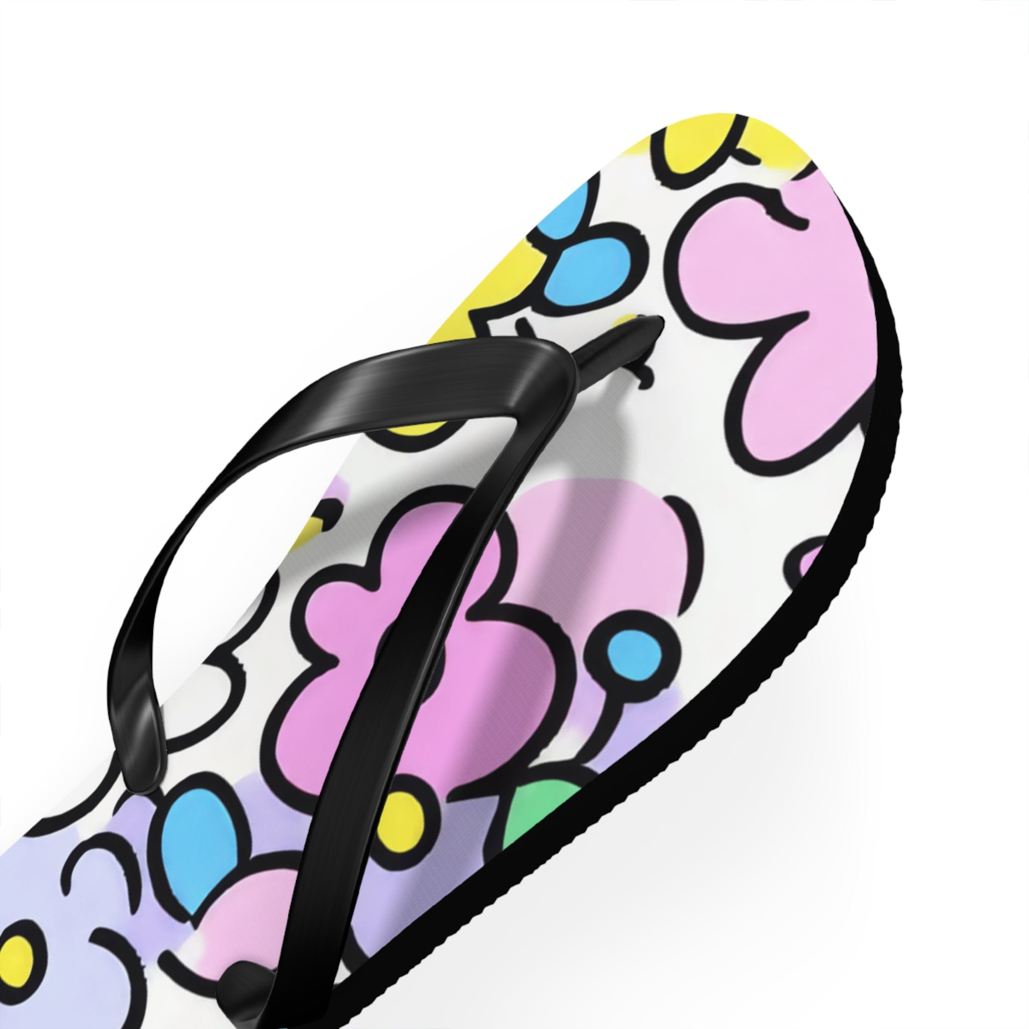 Cheerful Pastel Floral Flip Flops, Artsulli - Art is Long, Life is Short, Shoes, , , , , , , 