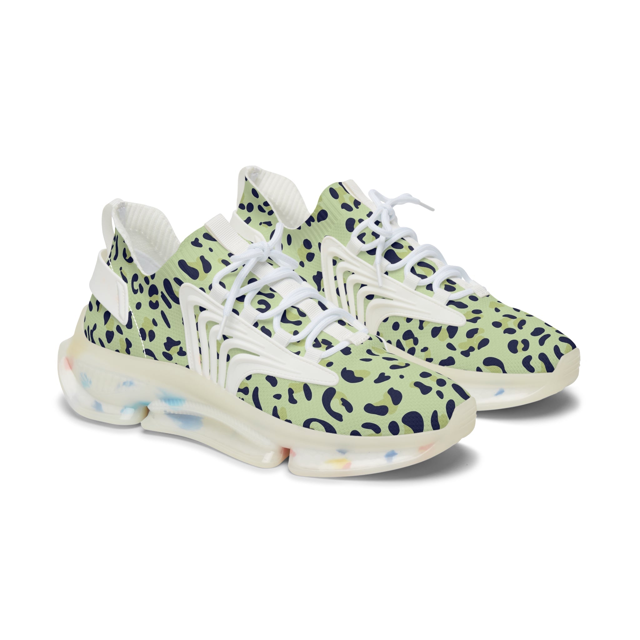 Cheetah Print Clear Sole Mesh Sneakers, Artsulli - Art is Long, Life is Short, Shoes, Color, White sole, Size, US 5.5, , , 20098168764109865687