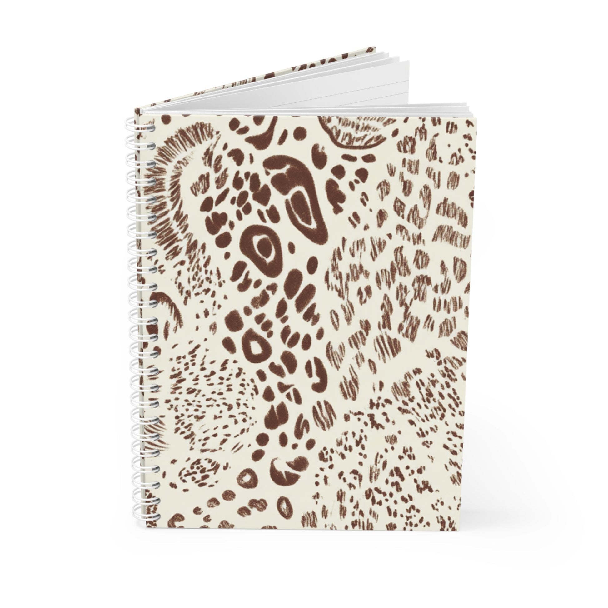 Printify Cheetah Print Wide-Ruled Spiral Notebook 2025