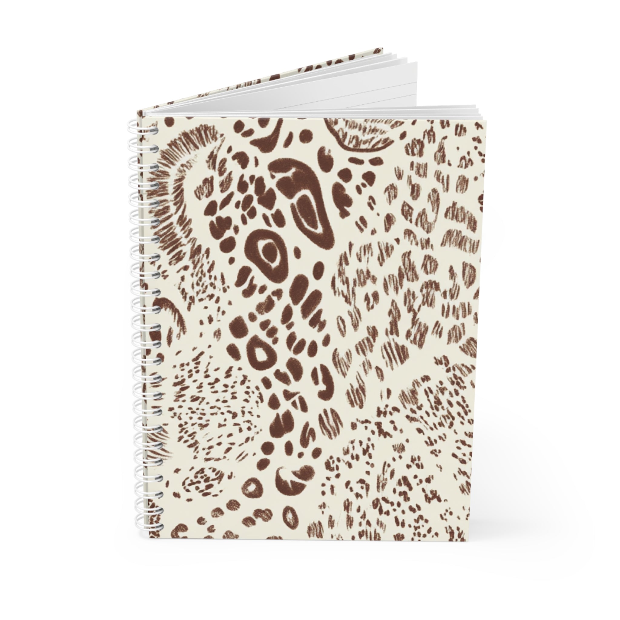 Printify Cheetah Print Wide-Ruled Spiral Notebook 2025