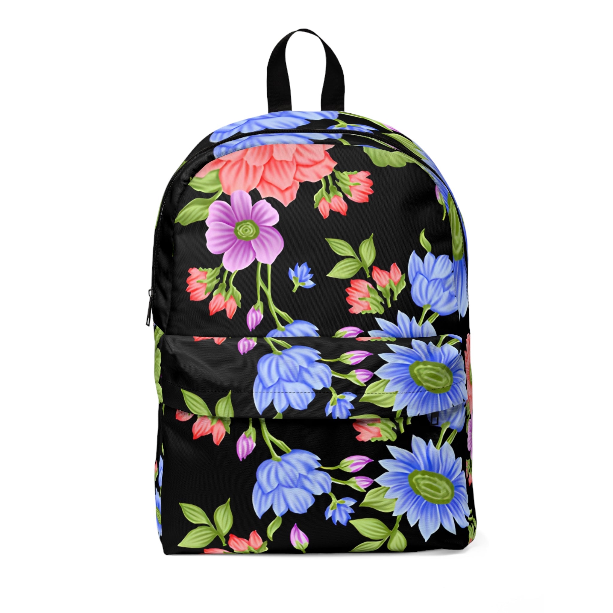 Classic Black Floral Backpack, Artsulli - Art is Long, Life is Short, Bags, Size, One size, , , , , 22464274326886139221