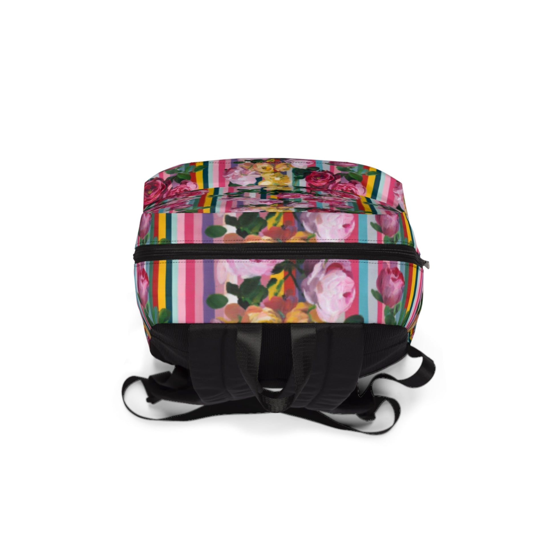 Classic Striped and Floral Backpack, Artsulli - Art is Long, Life is Short, Bags, , , , , , , 