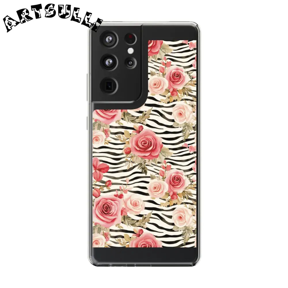 JAKKOUTTHEBXX Pink Floral Zebra Stripe Clear Case 2025