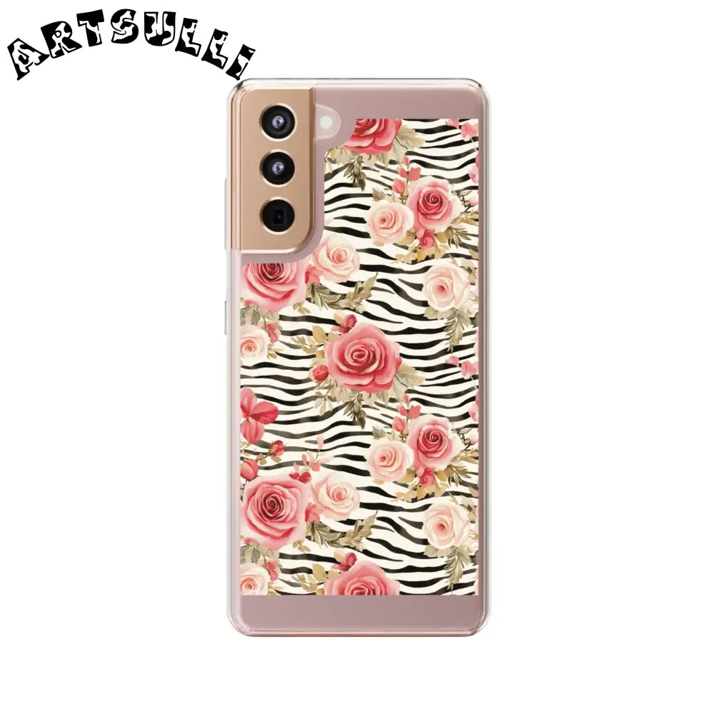 JAKKOUTTHEBXX Pink Floral Zebra Stripe Clear Case 2025