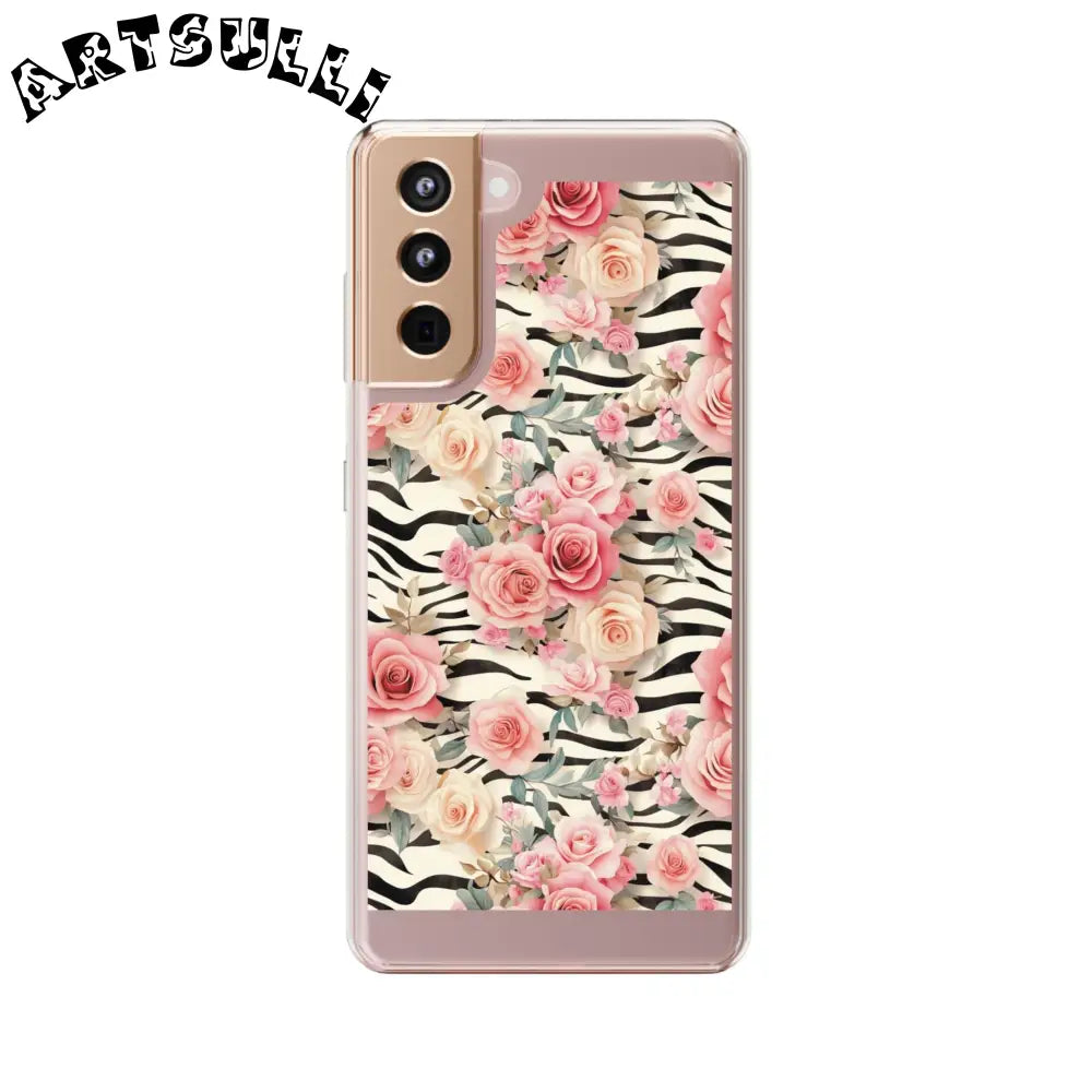 JAKKOUTTHEBXX Pink Floral Zebra Print Clear Case 2025