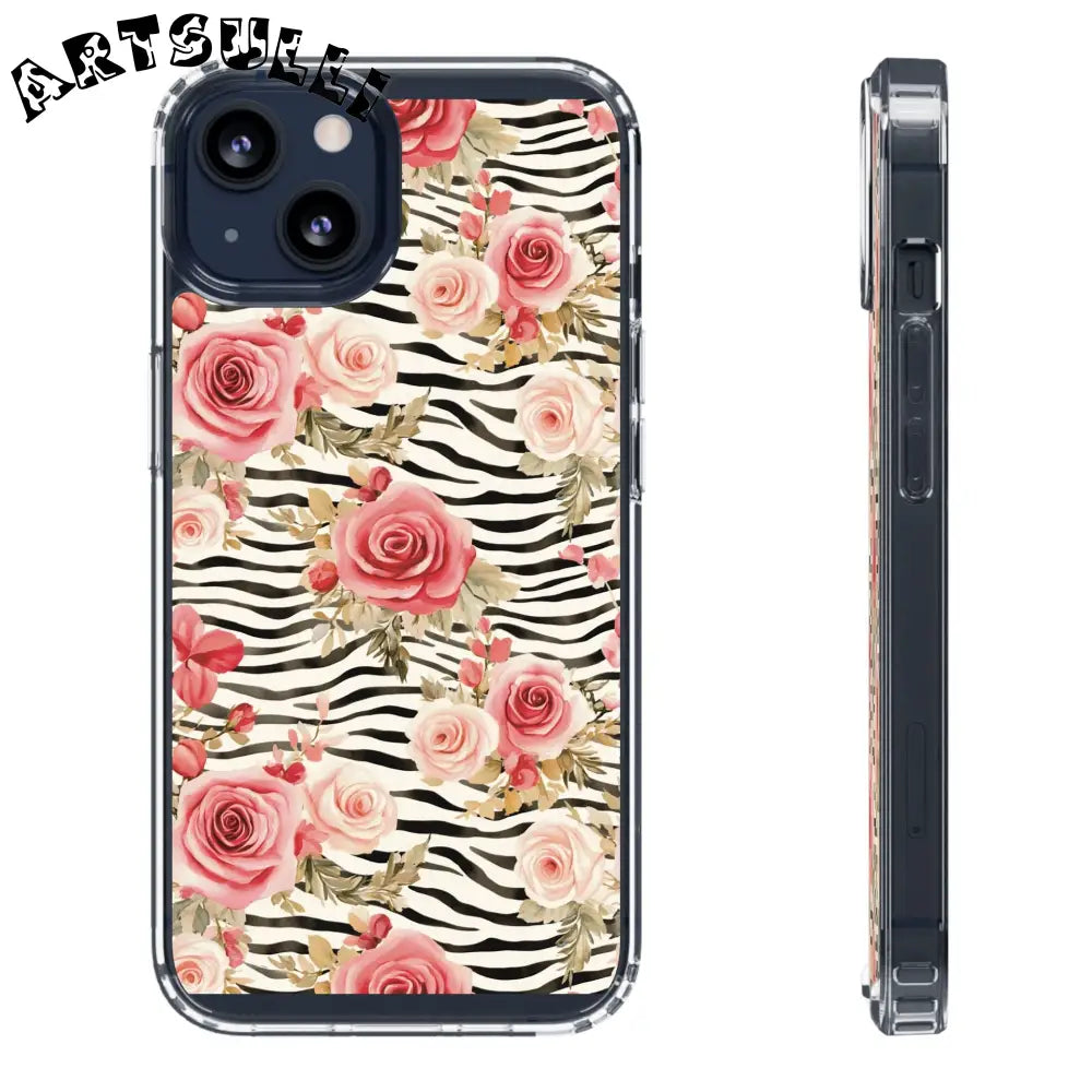 JAKKOUTTHEBXX Pink Floral Zebra Stripe Clear Case 2025