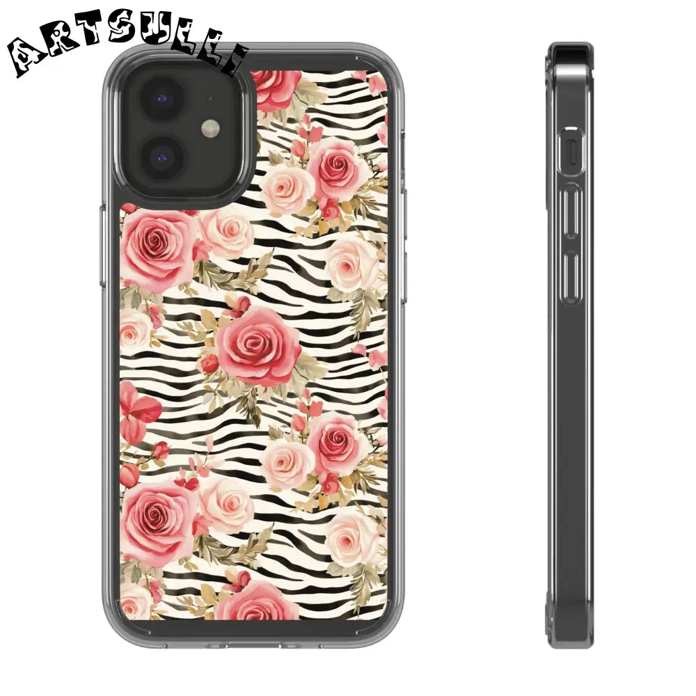 JAKKOUTTHEBXX Pink Floral Zebra Stripe Clear Case 2025