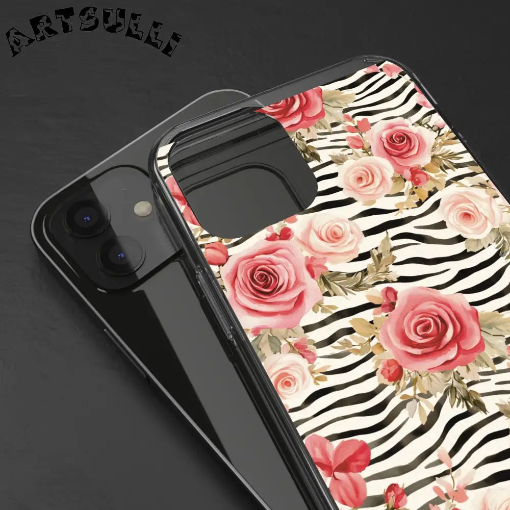 JAKKOUTTHEBXX Pink Floral Zebra Stripe Clear Case 2025