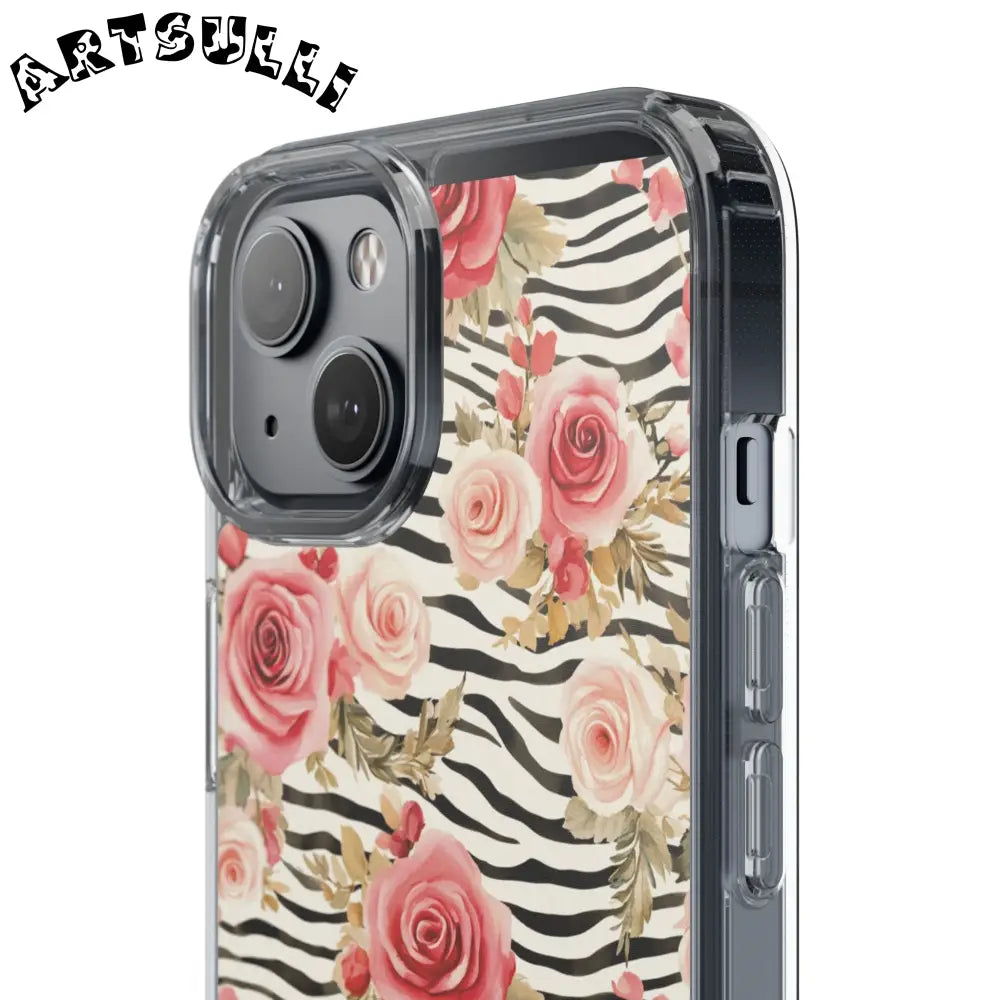 JAKKOUTTHEBXX Pink Floral Zebra Stripe Clear Case 2025