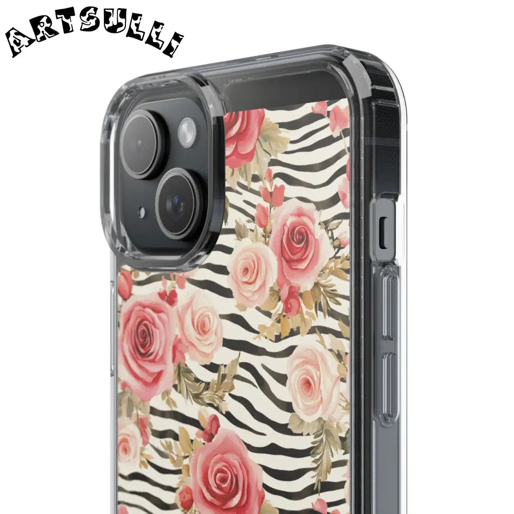 JAKKOUTTHEBXX Pink Floral Zebra Stripe Clear Case 2025
