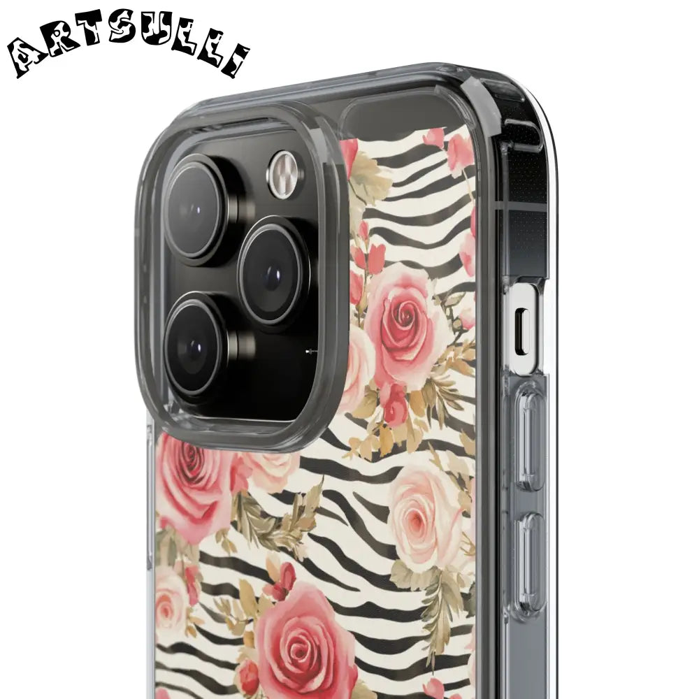 JAKKOUTTHEBXX Pink Floral Zebra Stripe Clear Case 2025