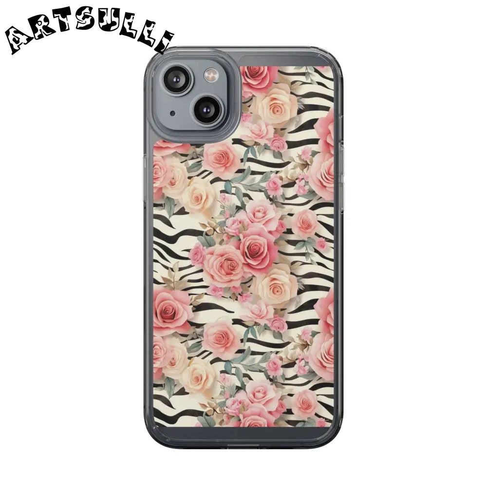 JAKKOUTTHEBXX Pink Floral Zebra Print Clear Case 2025