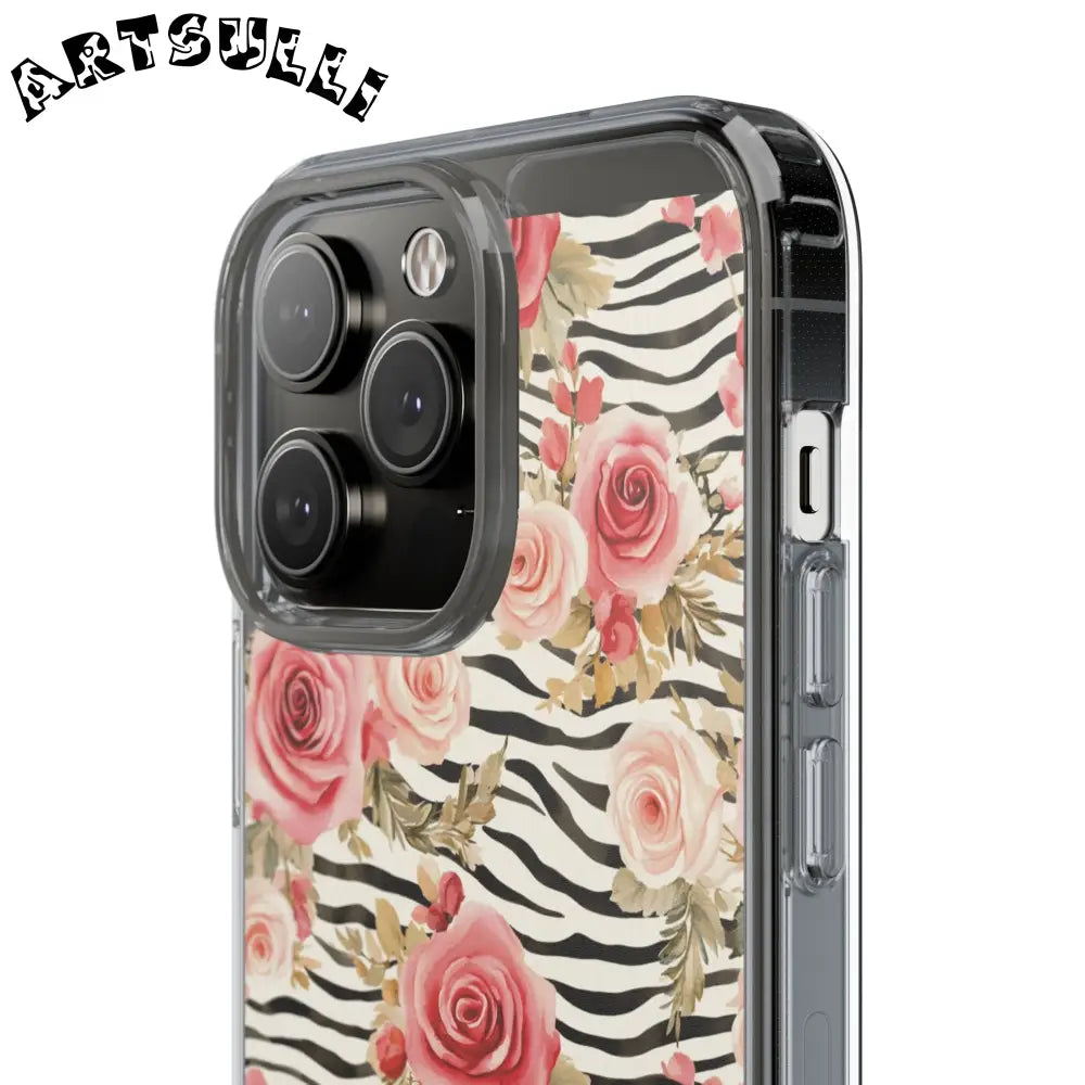 JAKKOUTTHEBXX Pink Floral Zebra Stripe Clear Case 2025