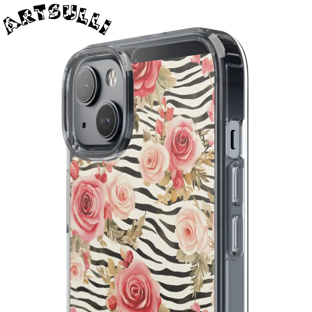 JAKKOUTTHEBXX Pink Floral Zebra Stripe Clear Case 2025