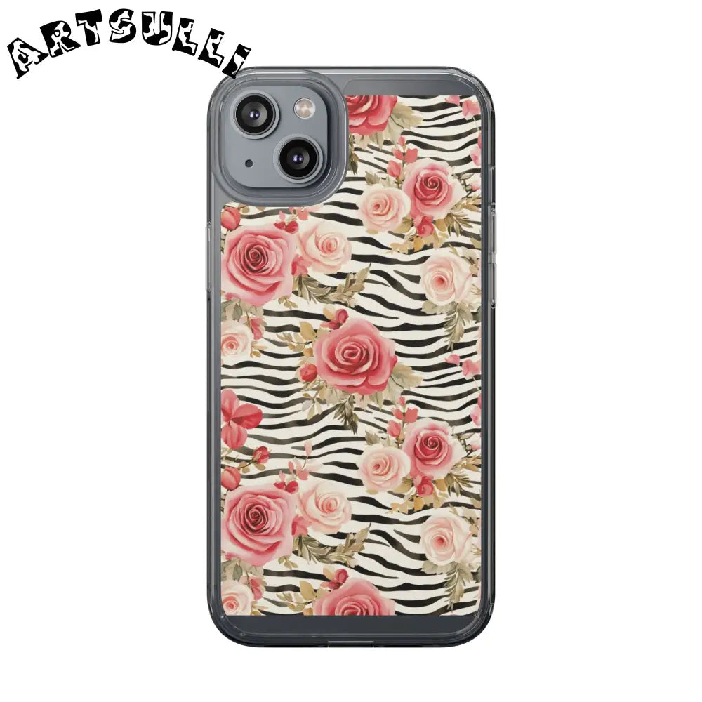 JAKKOUTTHEBXX Pink Floral Zebra Stripe Clear Case 2025