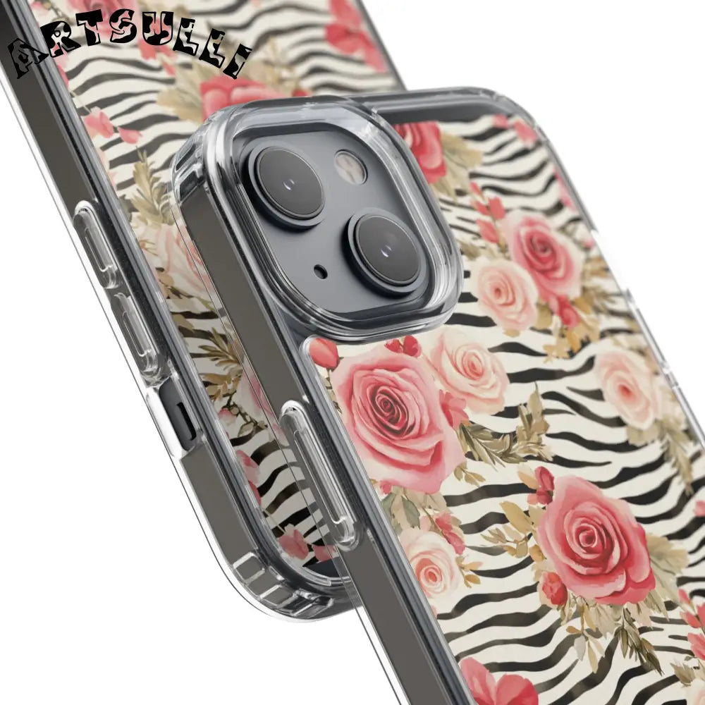 JAKKOUTTHEBXX Pink Floral Zebra Stripe Clear Case 2025