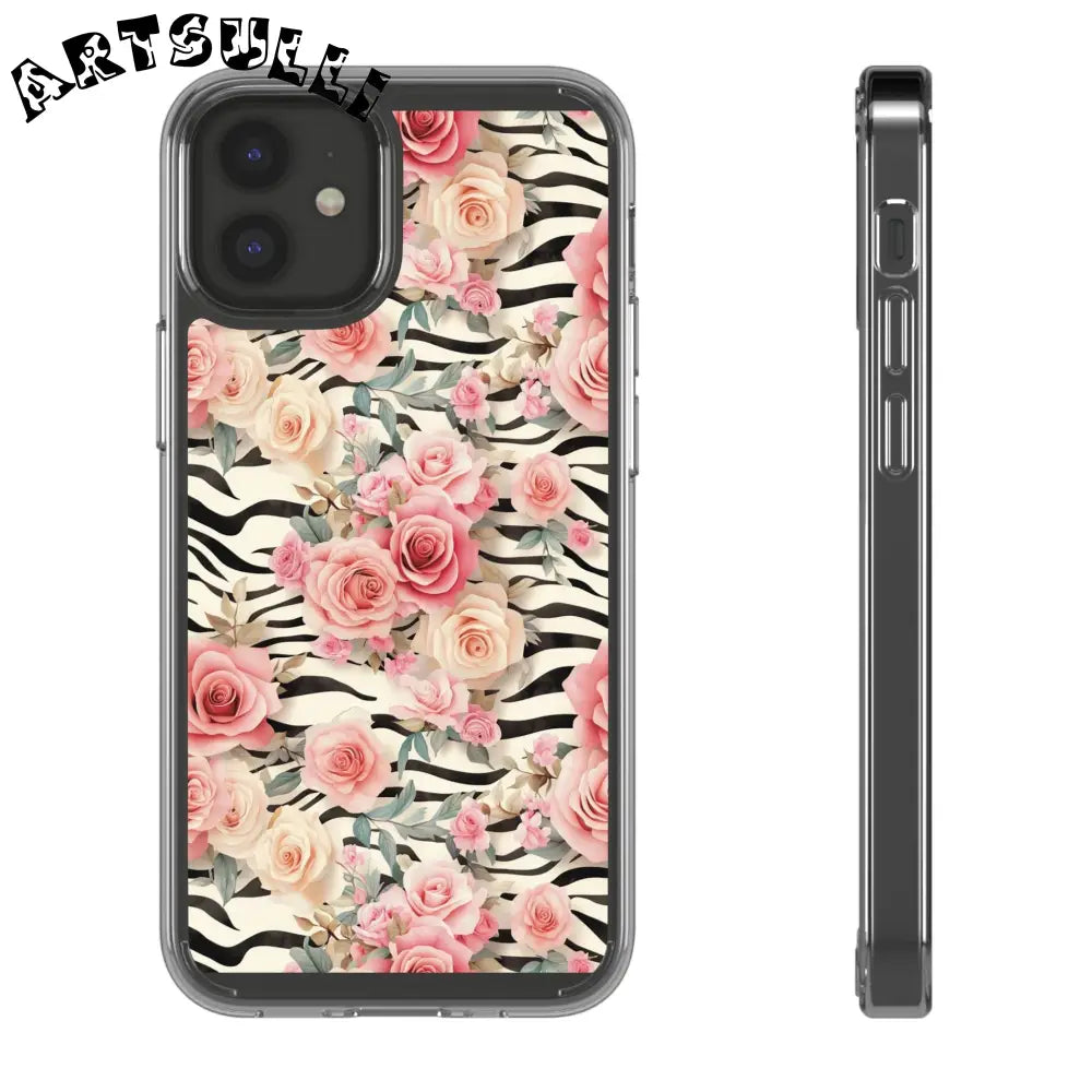 JAKKOUTTHEBXX Pink Floral Zebra Print Clear Case 2025