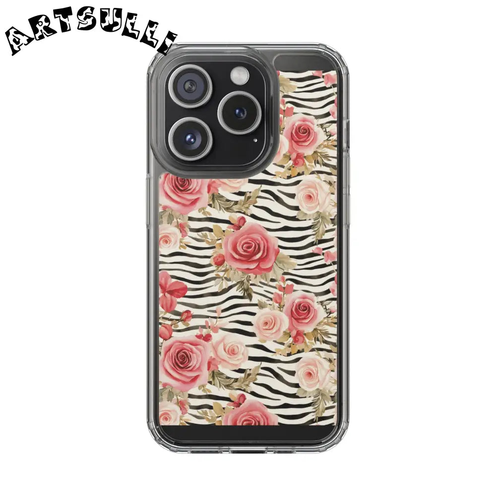 JAKKOUTTHEBXX Pink Floral Zebra Stripe Clear Case 2025