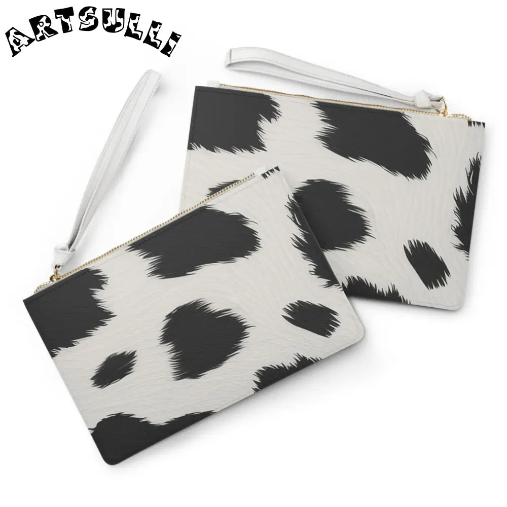 JAKKOUTTHEBXX Cow Print Faux Leather Clutch Bag 2025